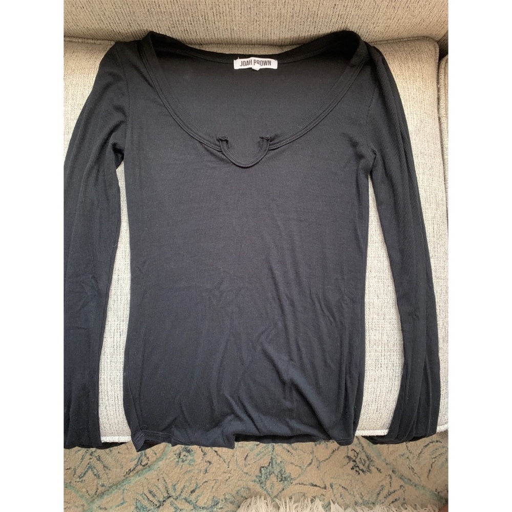 Long Sleeve V (Black, Size S/M) “My Main Henley”
